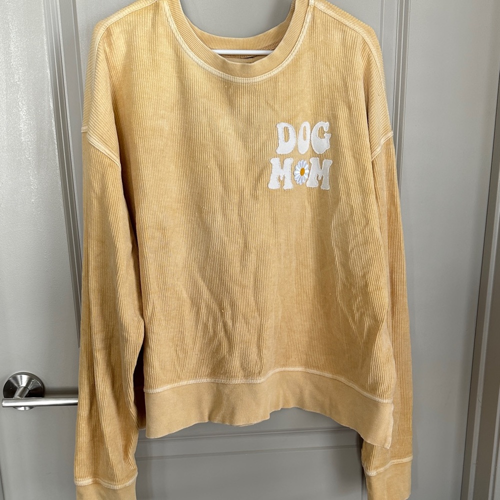 Yellow 'Dog Mom' Sweatshirt